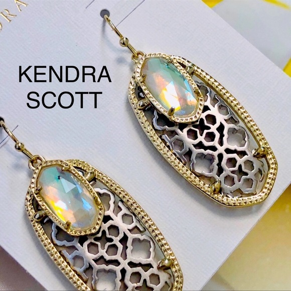 Kendra Scott Jewelry - NWT Kendra Scott RARE & RETIRED Emmy Earrings 2 Tone Yellow & Silver Filigree!